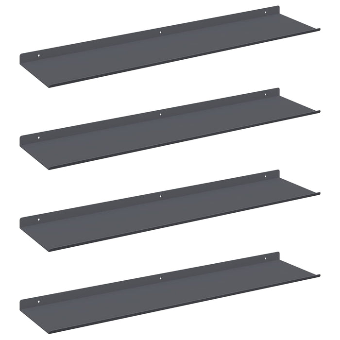 Raft de perete cu raft 4 pcs Antracit 80 x 18 x 2,5 cm - WALTI WALTI