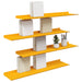 Raft de perete cu raft 4 pcs Galben muștar 80 x 18 x 2,5 cm - WALTI WALTI