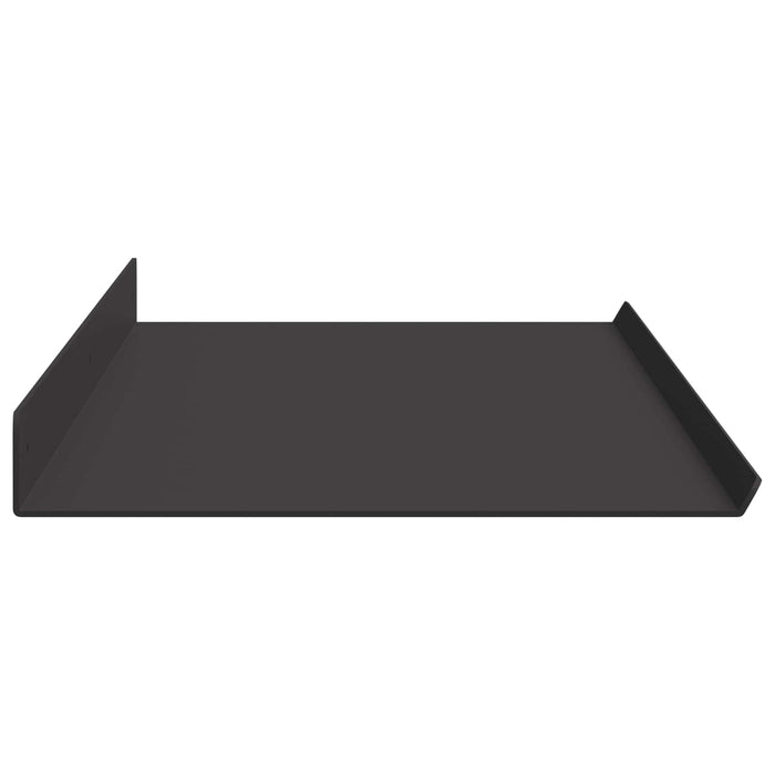 Raft suspendat Pe perete 2 pcs Negru 100 x 18 x 2,5 cm Oțel WALTI