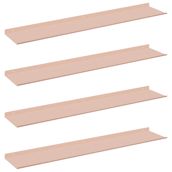 Raft de perete cu raft Pe perete 4 pcs Roz 100 x 18 x 2,5 cm - WALTI WALTI