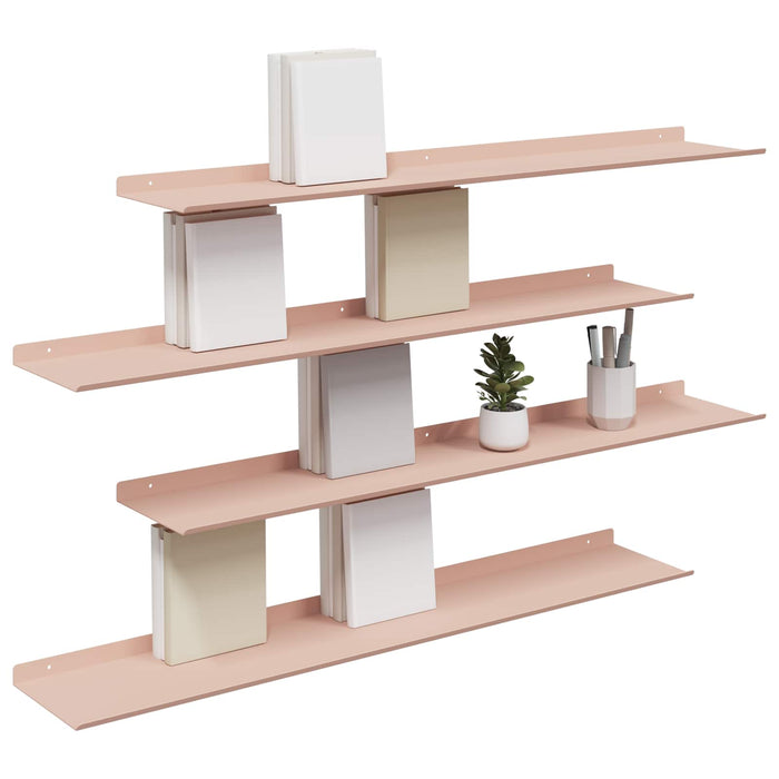 Raft de perete cu raft Pe perete 4 pcs Roz 100 x 18 x 2,5 cm - WALTI WALTI