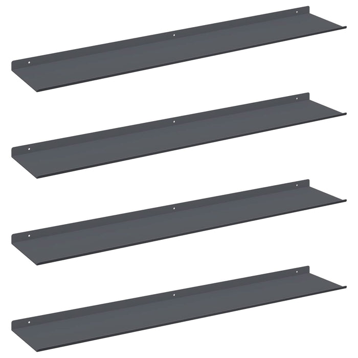 Raft de perete cu raft 4 pcs Antracit 100 x 18 x 2,5 cm - WALTI WALTI
