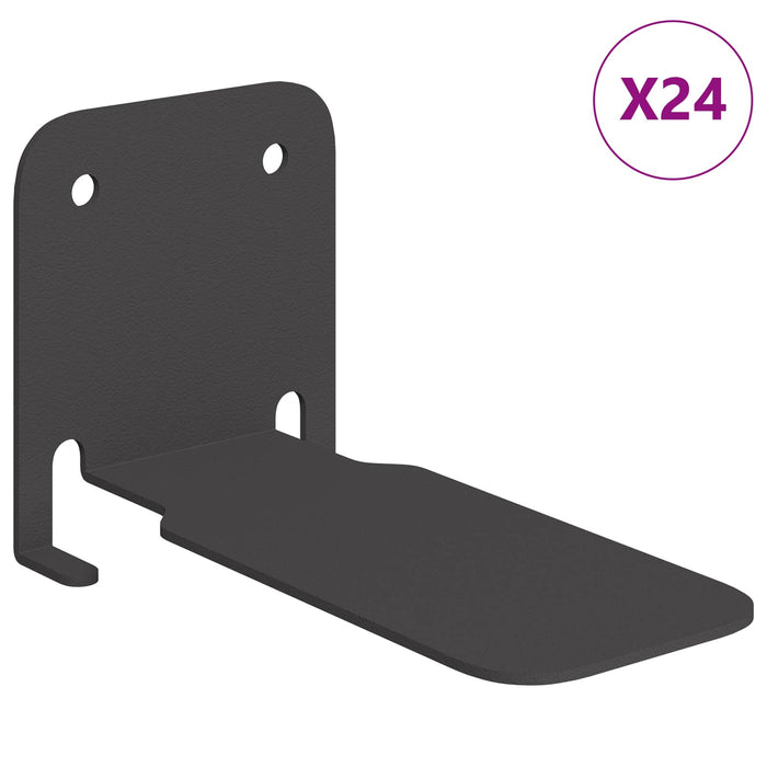Raft suspendat cu raft Pe perete 24 pcs Negru 6 x 10,8 x 6,6 cm - WALTI WALTI