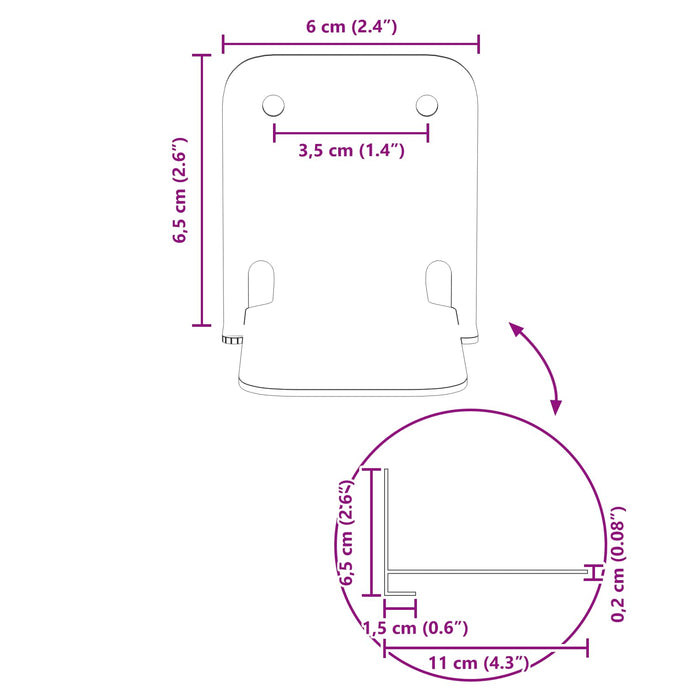 Raft suspendat cu raft Pe perete 8 pcs Roz 6 x 10,8 x 6,6 cm - WALTI WALTI