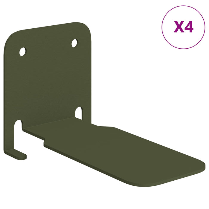 Raft suspendat cu raft 4 pcs Verde măsliniu 6 x 10,8 x 6,6 cm - WALTI WALTI