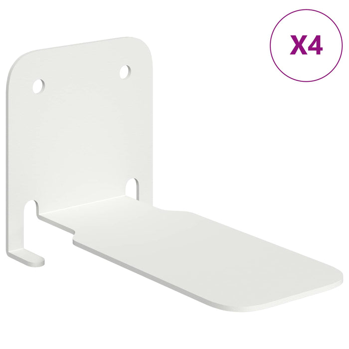 Raft suspendat cu raft Pe perete 4 pcs Alb 6 x 10,8 x 6,6 cm - WALTI WALTI