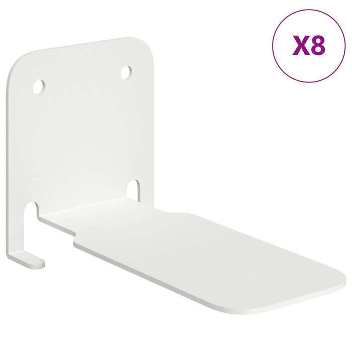 Raft suspendat cu raft Pe perete 8 pcs Alb 6 x 10,8 x 6,6 cm - WALTI WALTI
