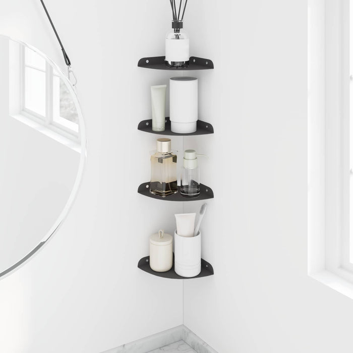 Raft suspendat cu raft cu depozitare 4 pcs Negru 15 x 15 x 2 cm - WALTI WALTI