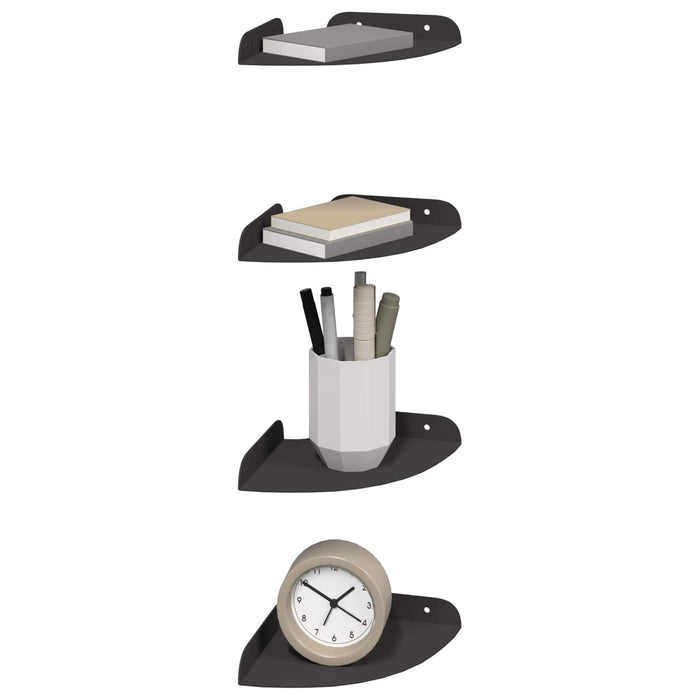 Raft suspendat cu raft cu depozitare 4 pcs Negru 15 x 15 x 2 cm - WALTI WALTI