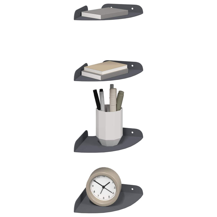 Raft suspendat cu raft 4 pcs Antracit 15 x 15 x 2 cm - WALTI WALTI