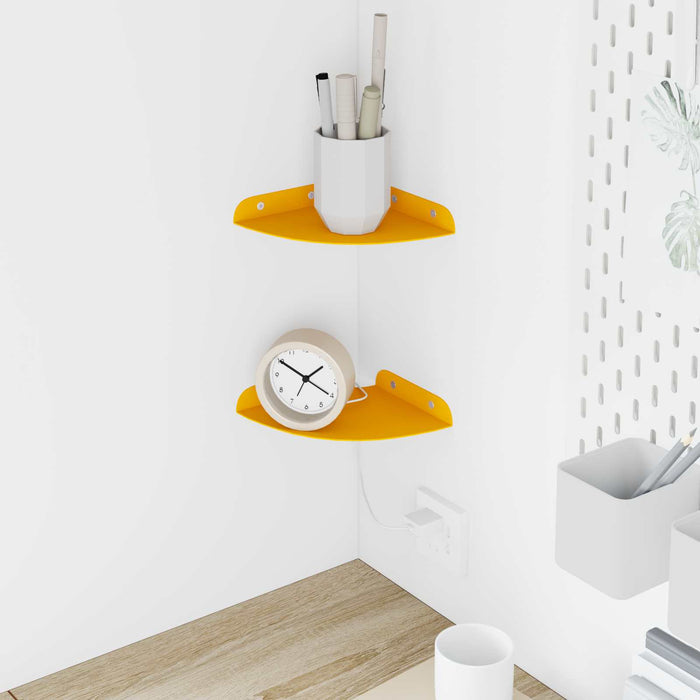 Raft suspendat cu raft 2 pcs Galben muștar 15 x 15 x 2 cm - WALTI WALTI