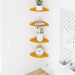 Raft suspendat cu raft 4 pcs Galben muștar 15 x 15 x 2 cm - WALTI WALTI