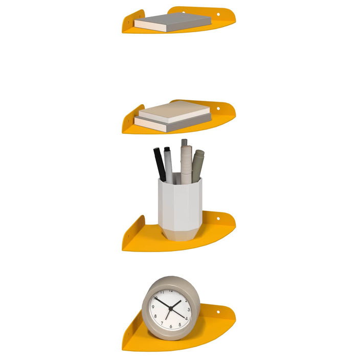 Raft suspendat cu raft 4 pcs Galben muștar 15 x 15 x 2 cm - WALTI WALTI