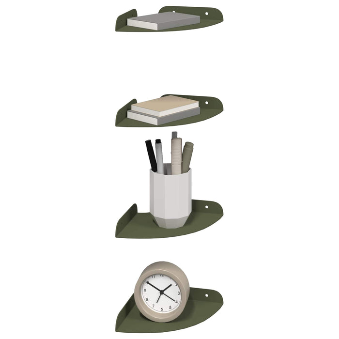 Raft suspendat cu raft 4 pcs Verde măsliniu 15 x 15 x 2 cm - WALTI WALTI