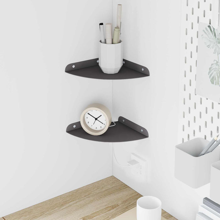 Raft suspendat cu raft cu depozitare 2 pcs Negru 18 x 18 x 2 cm - WALTI WALTI