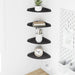 Raft suspendat cu raft cu depozitare 4 pcs Negru 18 x 18 x 2 cm - WALTI WALTI