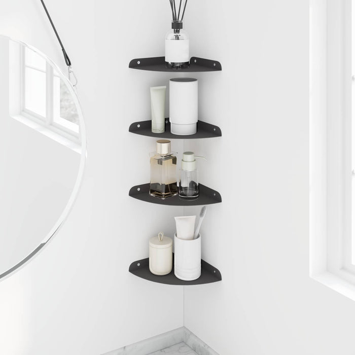 Raft suspendat cu raft cu depozitare 4 pcs Negru 18 x 18 x 2 cm - WALTI WALTI