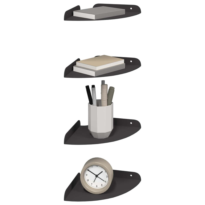 Raft suspendat cu raft cu depozitare 4 pcs Negru 18 x 18 x 2 cm - WALTI WALTI