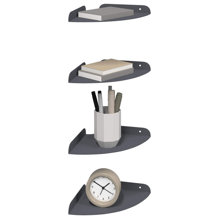 Raft suspendat cu raft 4 pcs Antracit 18 x 18 x 2 cm - WALTI WALTI