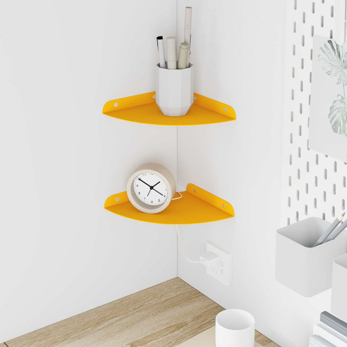Raft suspendat cu raft 2 pcs Galben muștar 18 x 18 x 2 cm - WALTI WALTI