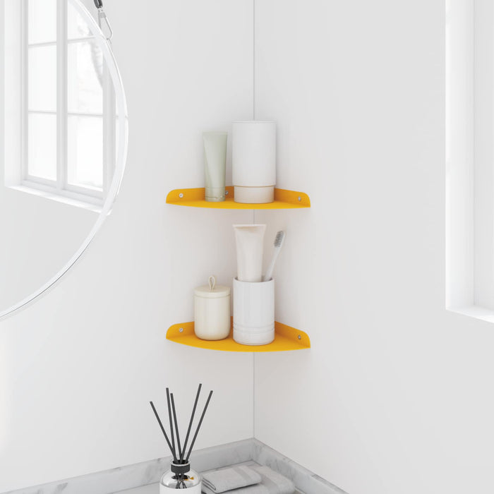 Raft suspendat cu raft 2 pcs Galben muștar 18 x 18 x 2 cm - WALTI WALTI