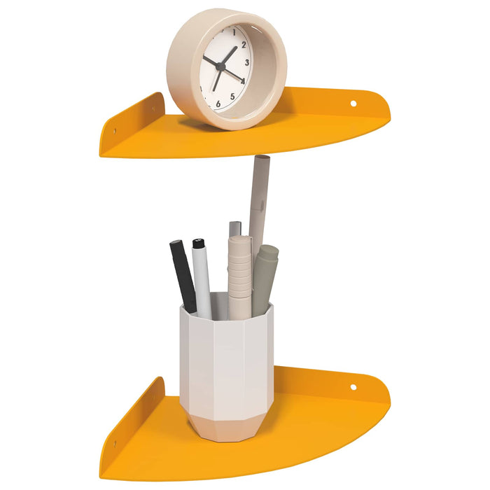 Raft suspendat cu raft 2 pcs Galben muștar 18 x 18 x 2 cm - WALTI WALTI