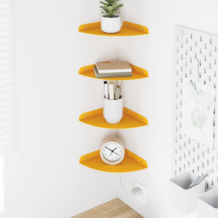 Raft suspendat cu raft 4 pcs Galben muștar 18 x 18 x 2 cm - WALTI WALTI