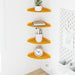 Raft suspendat cu raft 4 pcs Galben muștar 18 x 18 x 2 cm - WALTI WALTI