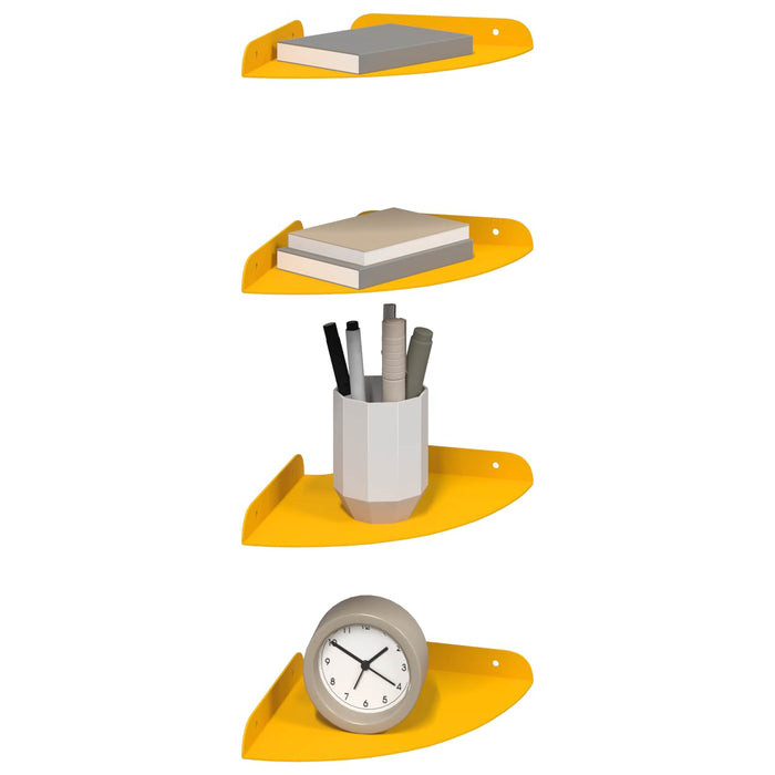 Raft suspendat cu raft 4 pcs Galben muștar 18 x 18 x 2 cm - WALTI WALTI