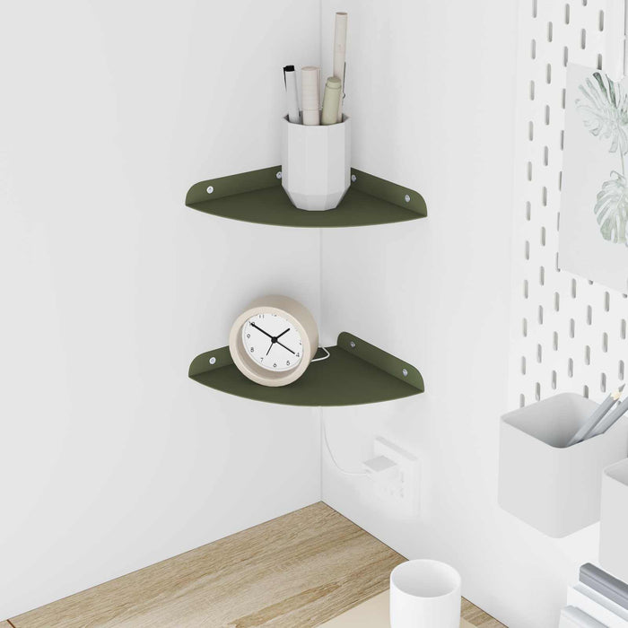 Raft suspendat cu raft 2 pcs Verde măsliniu 18 x 18 x 2 cm - WALTI WALTI