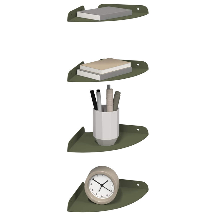 Raft suspendat cu raft 4 pcs Verde măsliniu 18 x 18 x 2 cm - WALTI WALTI