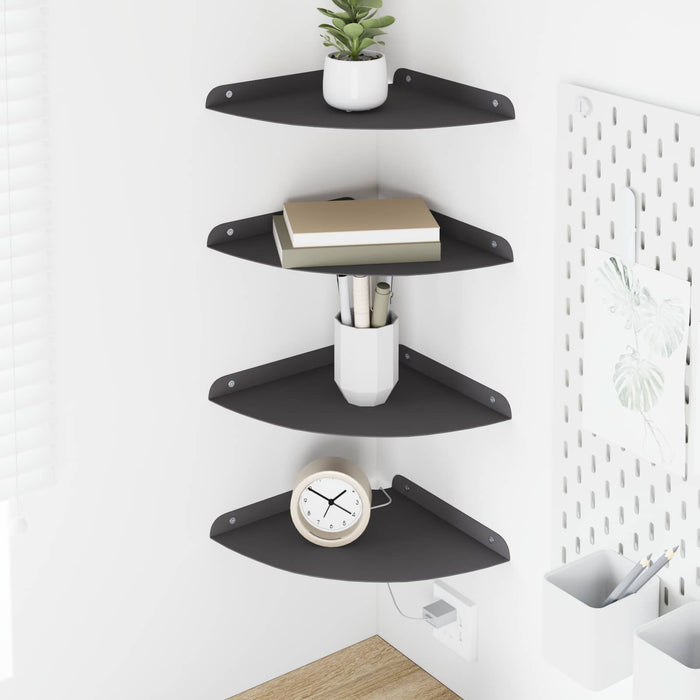 Raft suspendat cu raft cu depozitare 4 pcs Negru 24 x 24 x 2 cm - WALTI WALTI