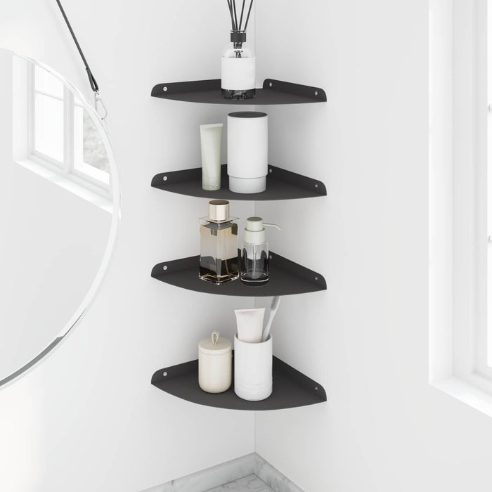 Raft suspendat cu raft cu depozitare 4 pcs Negru 24 x 24 x 2 cm - WALTI WALTI