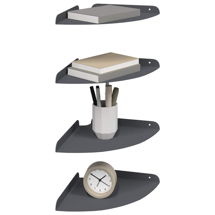 Raft suspendat cu raft 4 pcs Antracit 24 x 24 x 2,3 cm - WALTI WALTI