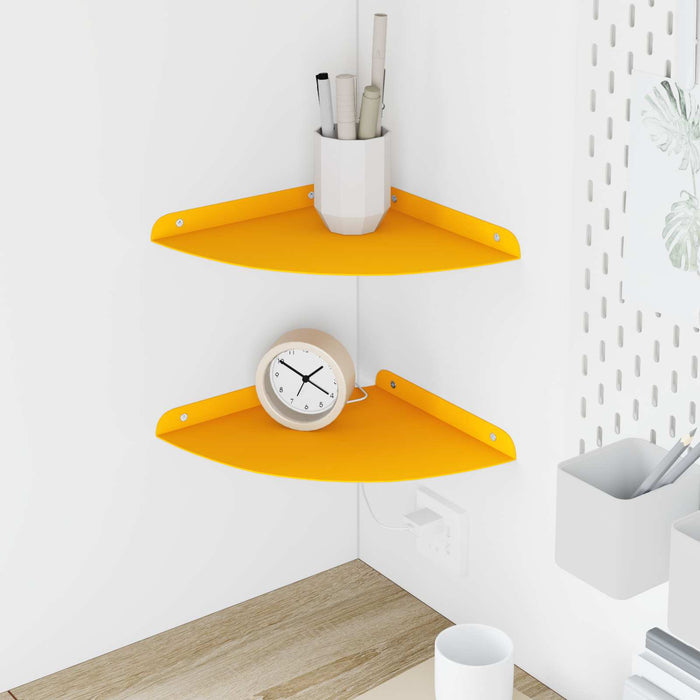 Raft suspendat cu raft 2 pcs Galben muștar 24 x 24 x 2 cm - WALTI WALTI