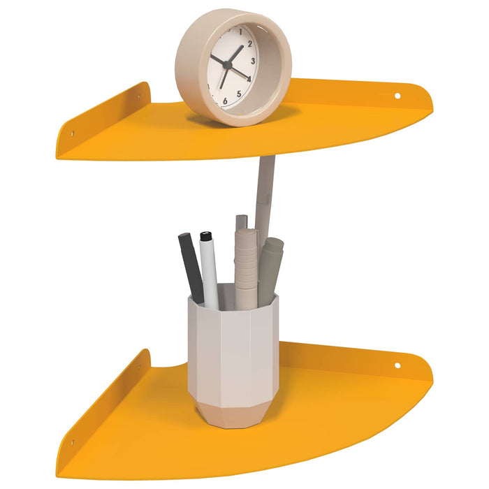 Raft suspendat cu raft 2 pcs Galben muștar 24 x 24 x 2 cm - WALTI WALTI