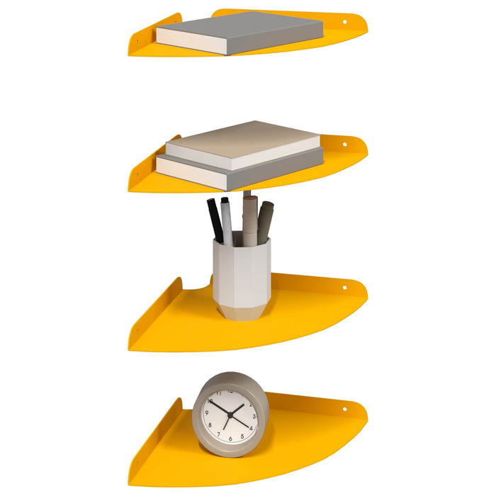 Raft suspendat cu raft 4 pcs Galben muștar 24 x 24 x 2 cm - WALTI WALTI