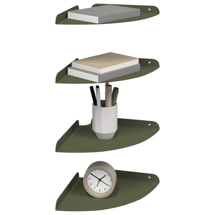 Raft suspendat cu raft 4 pcs Verde măsliniu 24 x 24 x 2 cm - WALTI WALTI