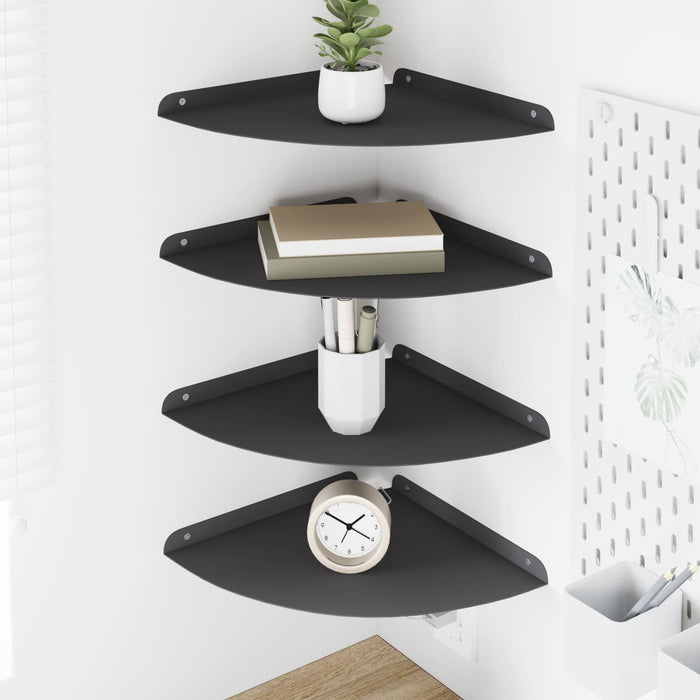 Raft suspendat cu raft cu depozitare 4 pcs Negru 30 x 30 x 2 cm - WALTI WALTI