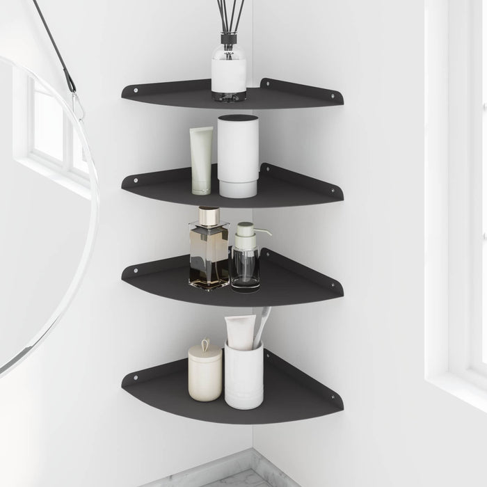 Raft suspendat cu raft cu depozitare 4 pcs Negru 30 x 30 x 2 cm - WALTI WALTI