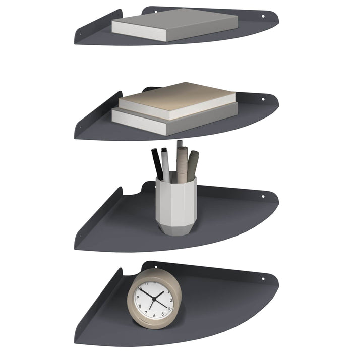 Raft suspendat cu raft 4 pcs Antracit 30 x 30 x 2 cm - WALTI WALTI