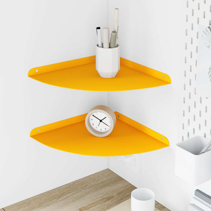 Raft suspendat cu raft 2 pcs Galben muștar 30 x 30 x 2 cm - WALTI WALTI