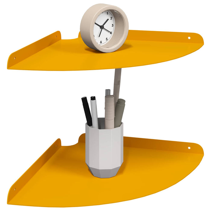 Raft suspendat cu raft 2 pcs Galben muștar 30 x 30 x 2 cm - WALTI WALTI