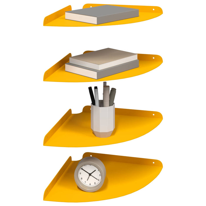 Raft suspendat cu raft 4 pcs Galben muștar 30 x 30 x 2 cm - WALTI WALTI