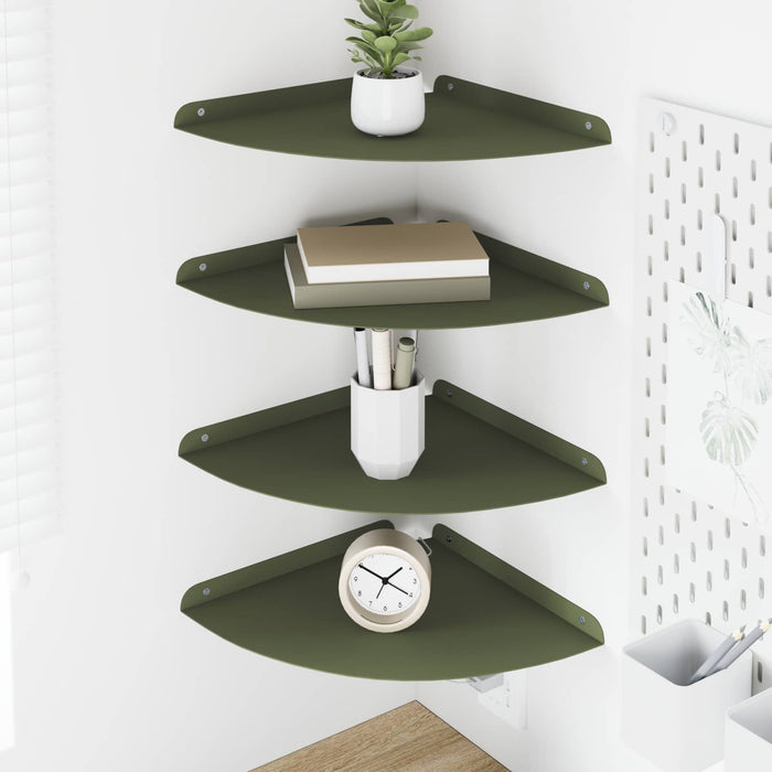 Raft suspendat cu raft 4 pcs Olivengrønn 30 x 30 x 2 cm - WALTI WALTI
