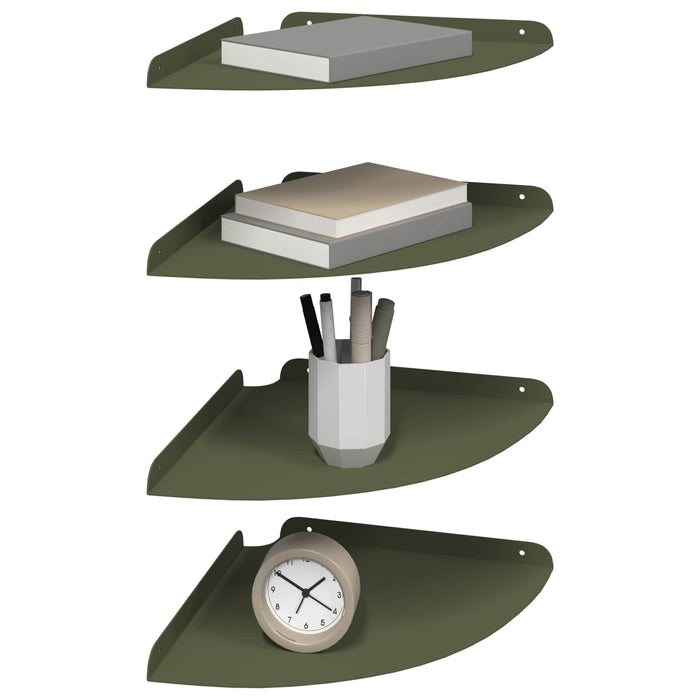 Raft suspendat cu raft 4 pcs Olivengrønn 30 x 30 x 2 cm - WALTI WALTI