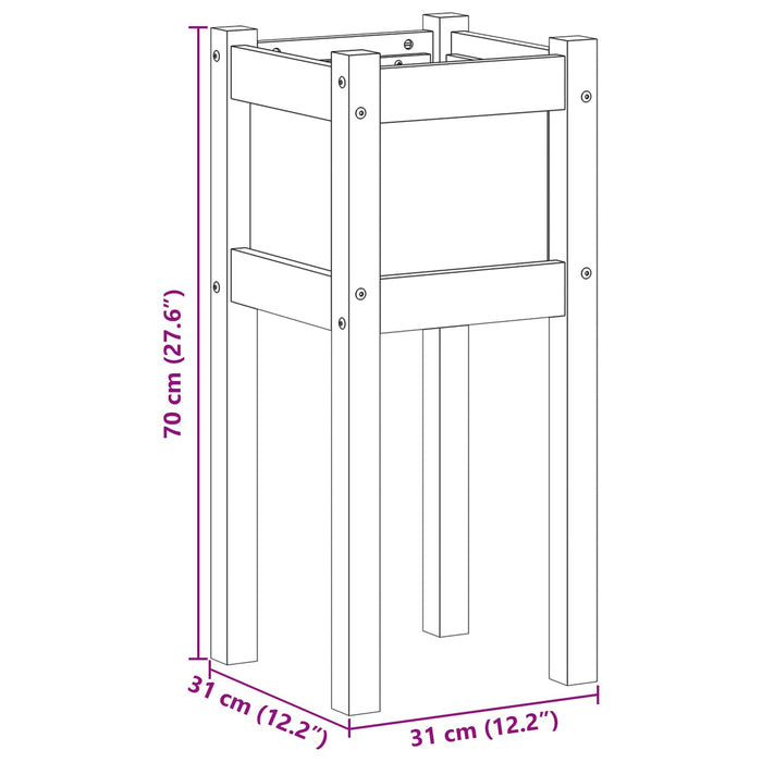 Vază pentru Grădină Natură 31 x 31 x 70 cm Lemn de pin masiv - WALTI WALTI