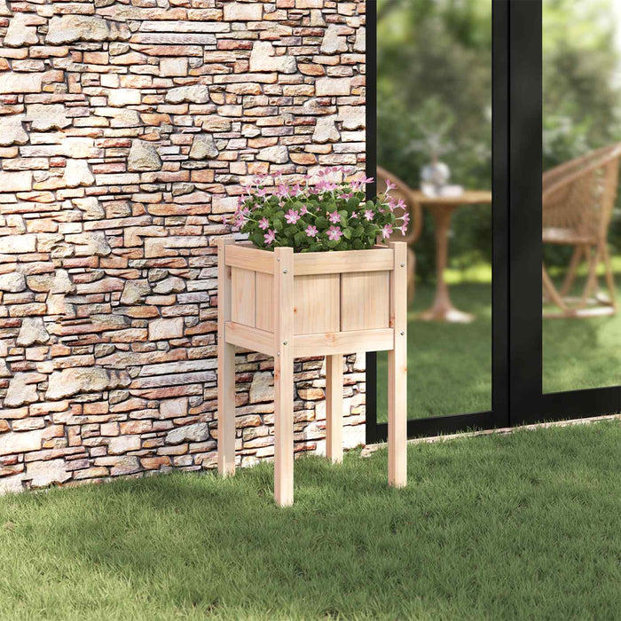 Vază pentru Grădină Natură 40 x 40 x 70 cm Lemn de pin masiv - WALTI WALTI