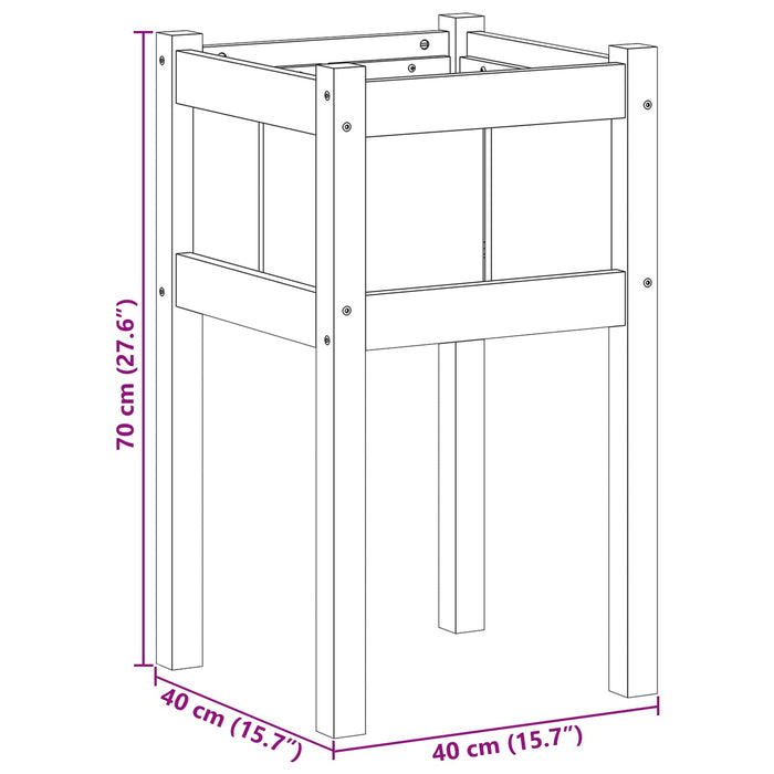 Vază pentru Grădină Natură 40 x 40 x 70 cm Lemn de pin masiv - WALTI WALTI