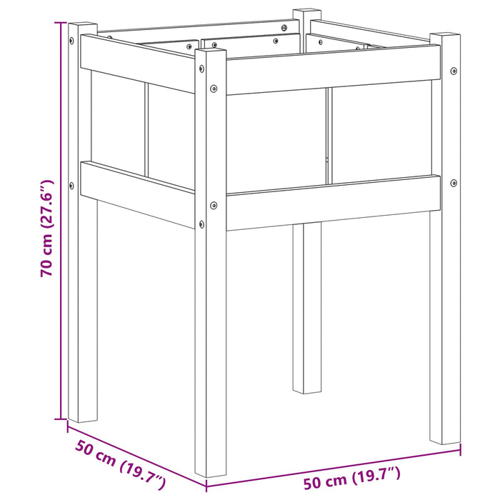 Vază pentru Grădină Natură 50 x 50 x 70 cm Lemn de pin masiv - WALTI WALTI